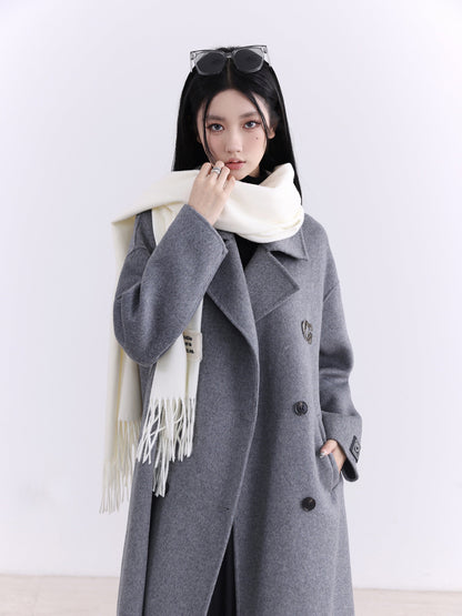 Fragile Heart Signature White Fringed Scarf - Luxe Winter Accessory - Wolvess