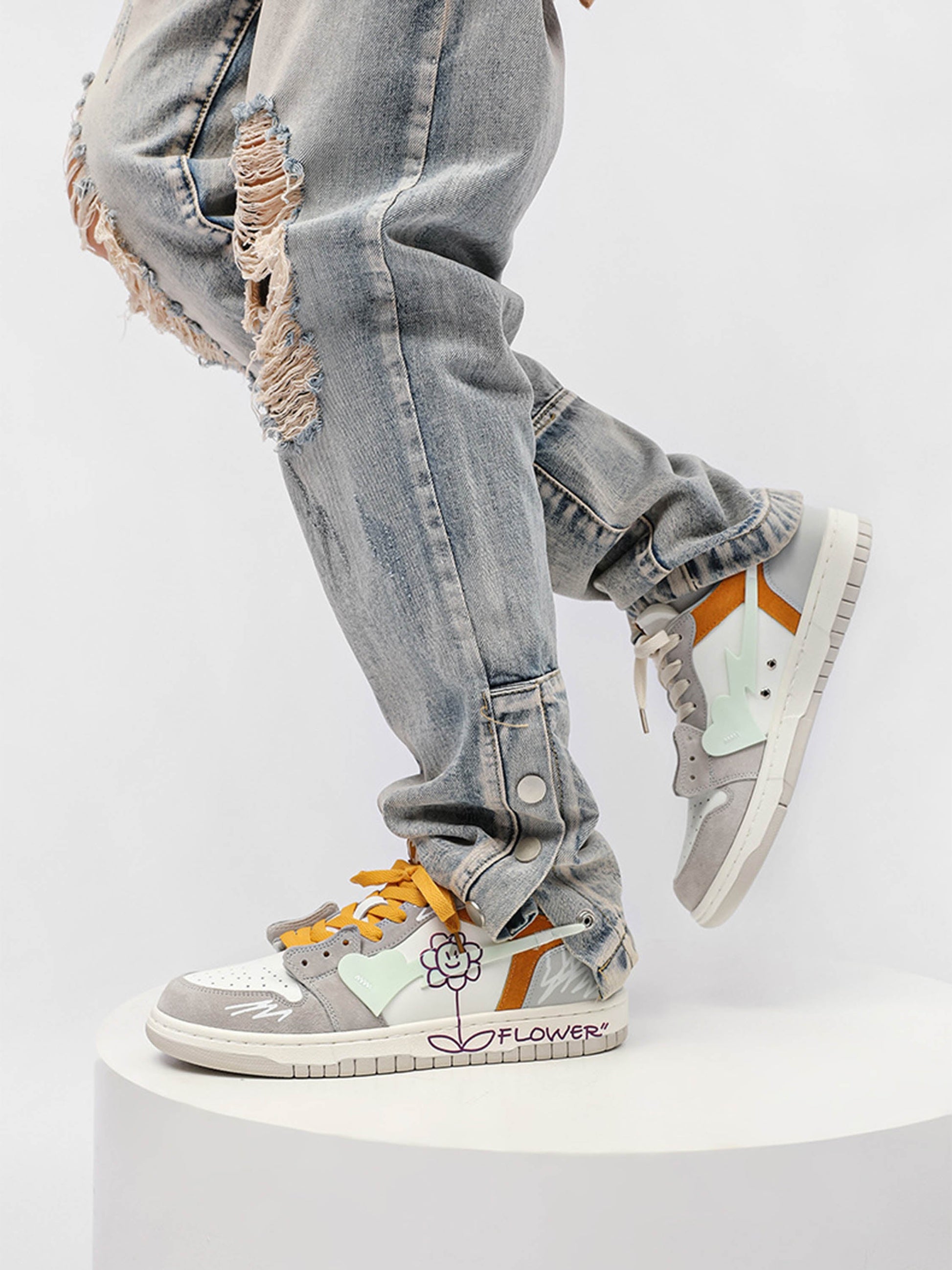 Floral Street Skater Sneakers - Wolvess