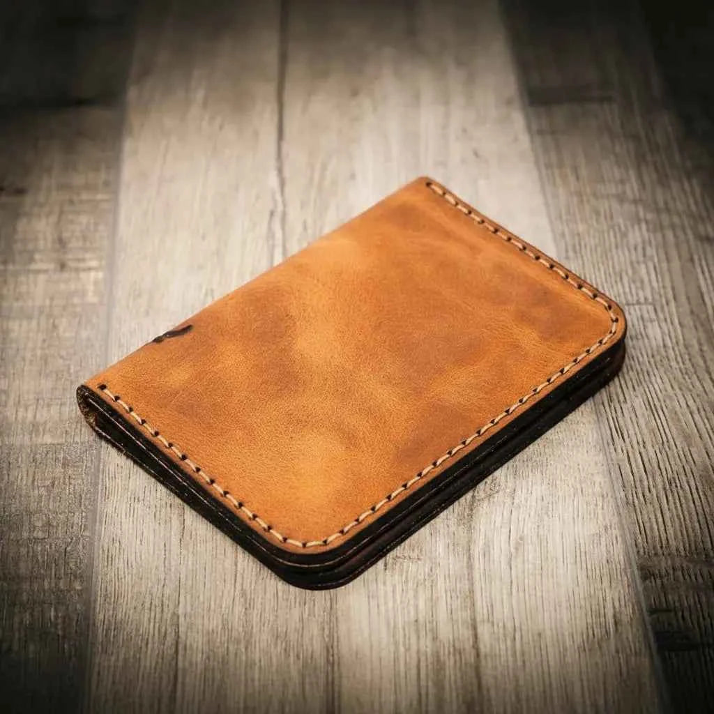 The Tyler Vertical Wallet - Chestnut Brown Bull Sheath Leather