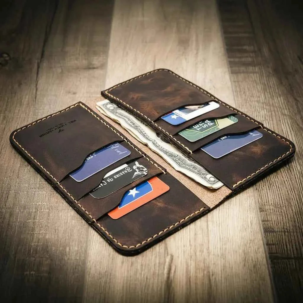 Western Long Wallet Bull Sheath Leather