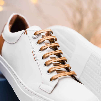 65-229-WHT Diaz Rubberized Calfskin Sneaker White Zelli Italia