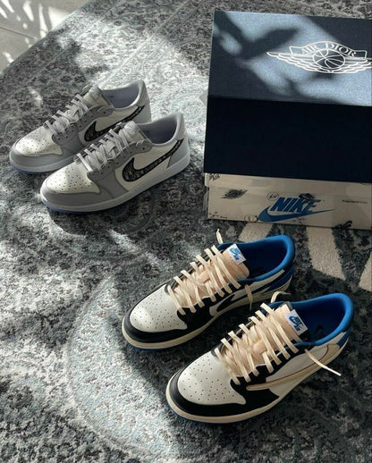 Custom Fragment x Travis Scott x Air Jordan 1 Low DM7866 140 SneakerNational