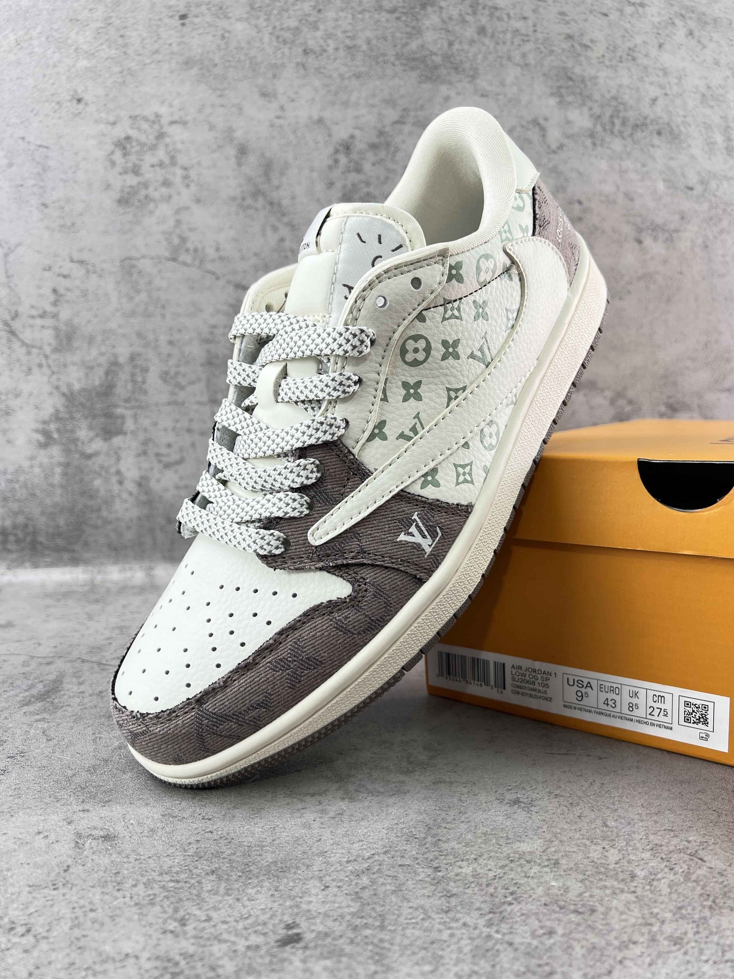 Custom Travis Scott x LV x Air Jordan 1 Low SJ2068 105