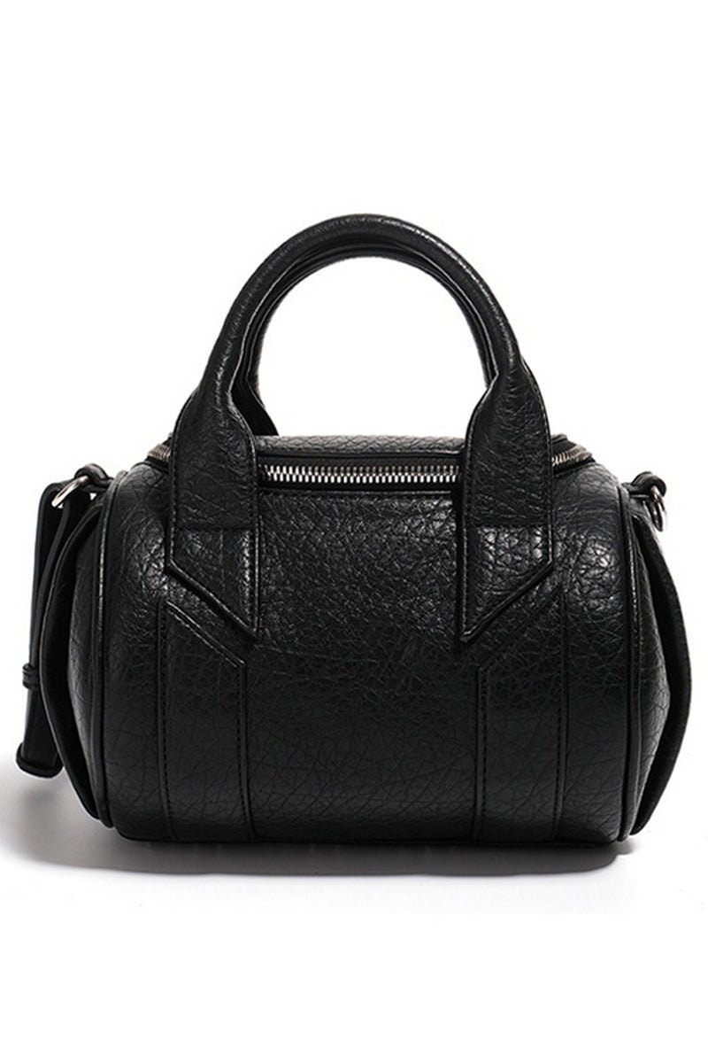 Black Mini Barrel Crossbody Bag - Wolvess
