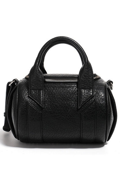 Black Mini Barrel Crossbody Bag - Wolvess