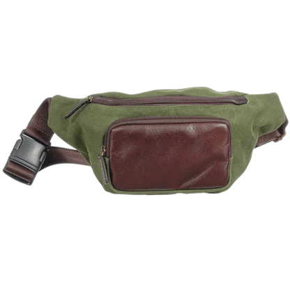 Belt Bag, Maxwell Waxed Canvas Waist Pack MiamiLeathers.com