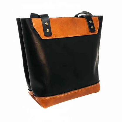 The Naomi Leather Tote Bag - Black