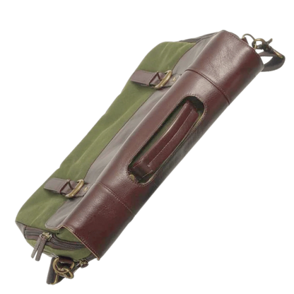 Maxwell Leather & Waxed Canvas Briefcase – Premium Laptop Bag & Canvas Briefcase MiamiLeathers.com