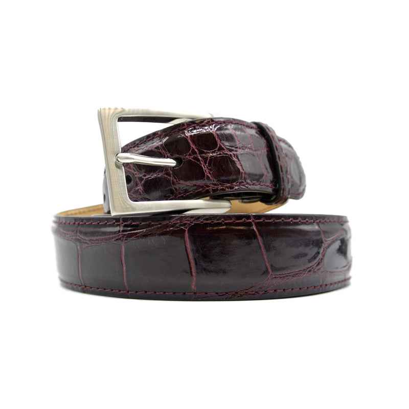 70-100-BDX ALLIGATOR Belt, Bordeaux Zelli Italia