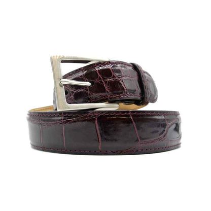 70-100-BDX ALLIGATOR Belt, Bordeaux Zelli Italia