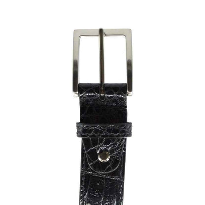 70-100-BLK ALLIGATOR Belt, Black Zelli Italia
