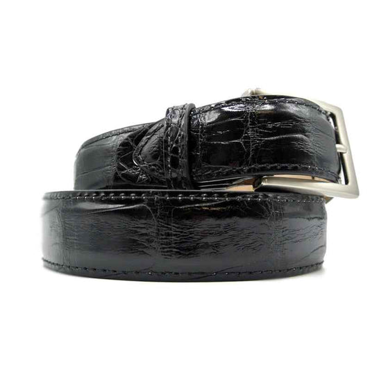 70-100-BLK ALLIGATOR Belt, Black Zelli Italia