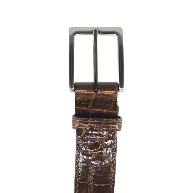 70-100-CGN ALLIGATOR Belt, Cognac Zelli Italia