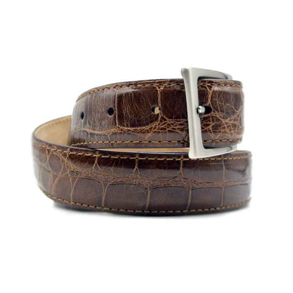 70-100-CGN ALLIGATOR Belt, Cognac Zelli Italia