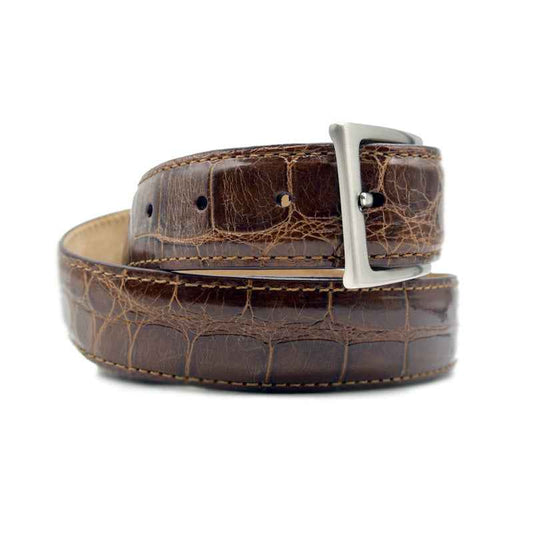 70-100-CGN ALLIGATOR Belt, Cognac Zelli Italia