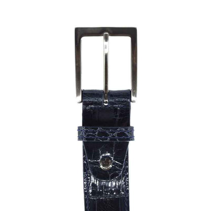 70-100-NVY ALLIGATOR Belt, Navy Zelli Italia