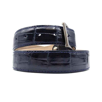 70-100-NVY ALLIGATOR Belt, Navy Zelli Italia