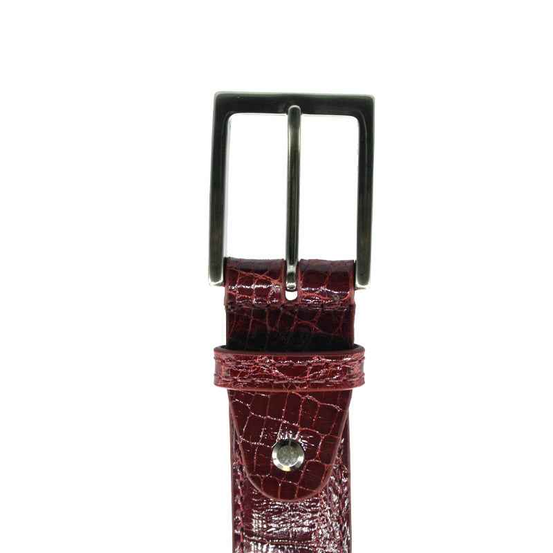 70-100-RED ALLIGATOR Belt, Red Zelli Italia