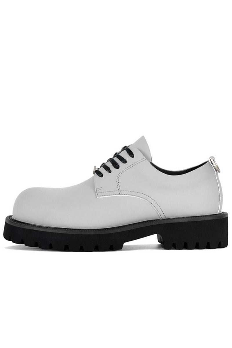 Leather Lug Sole Derby Shoes - Wolvess