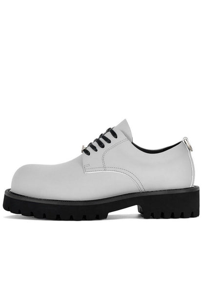 Leather Lug Sole Derby Shoes - Wolvess