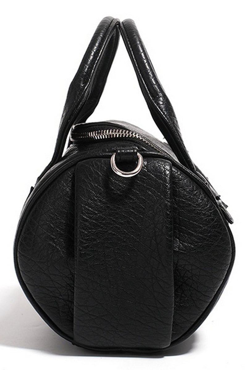 Black Mini Barrel Crossbody Bag - Wolvess