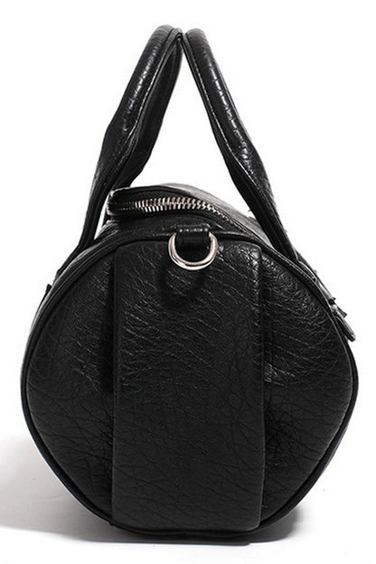 Black Mini Barrel Crossbody Bag - Wolvess