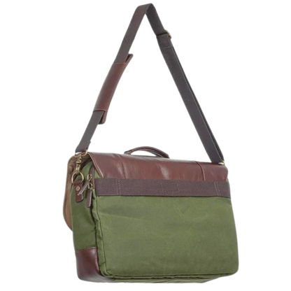 Maxwell Leather & Waxed Canvas Briefcase – Premium Laptop Bag & Canvas Briefcase MiamiLeathers.com