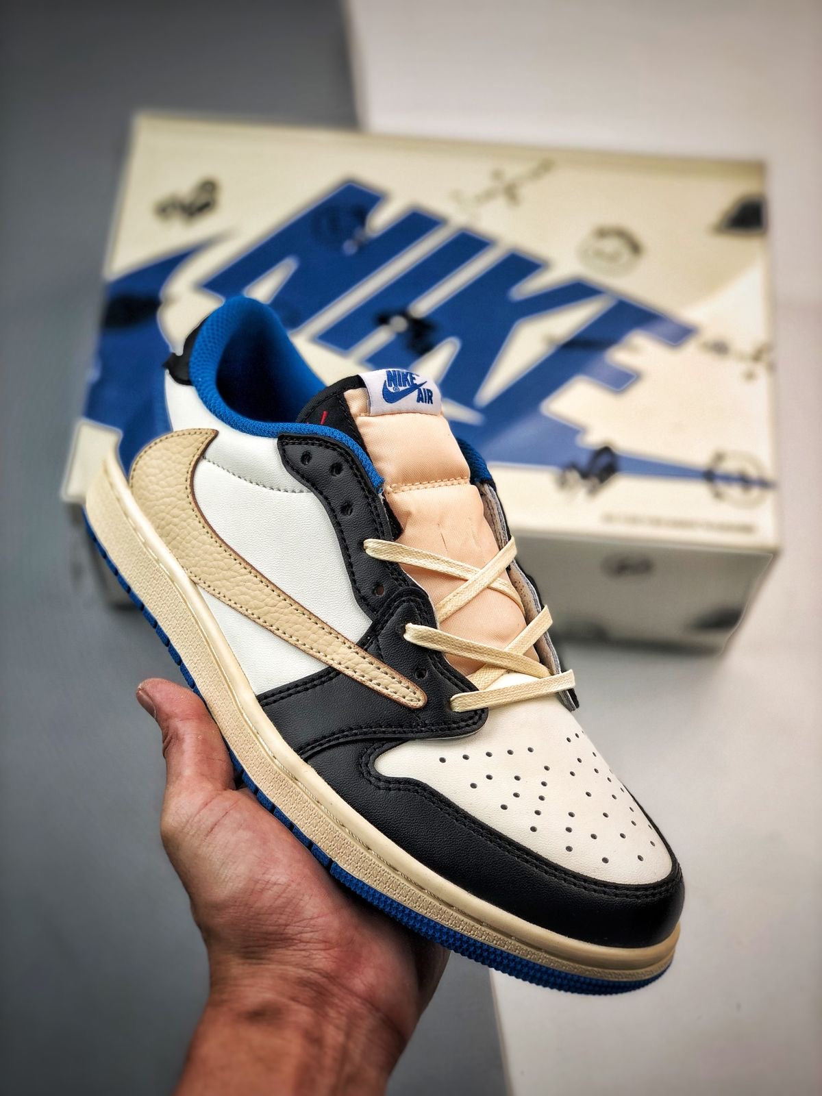 Custom Air Jordan 1 Low Fragment x T-Scott - DM7866-140 SneakerNational