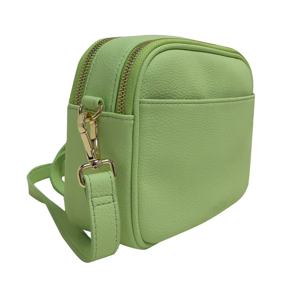 Genuine Leather Double Zipper Crossbody MiamiLeathers.com