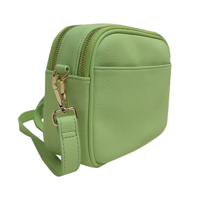 Genuine Leather Double Zipper Crossbody MiamiLeathers.com