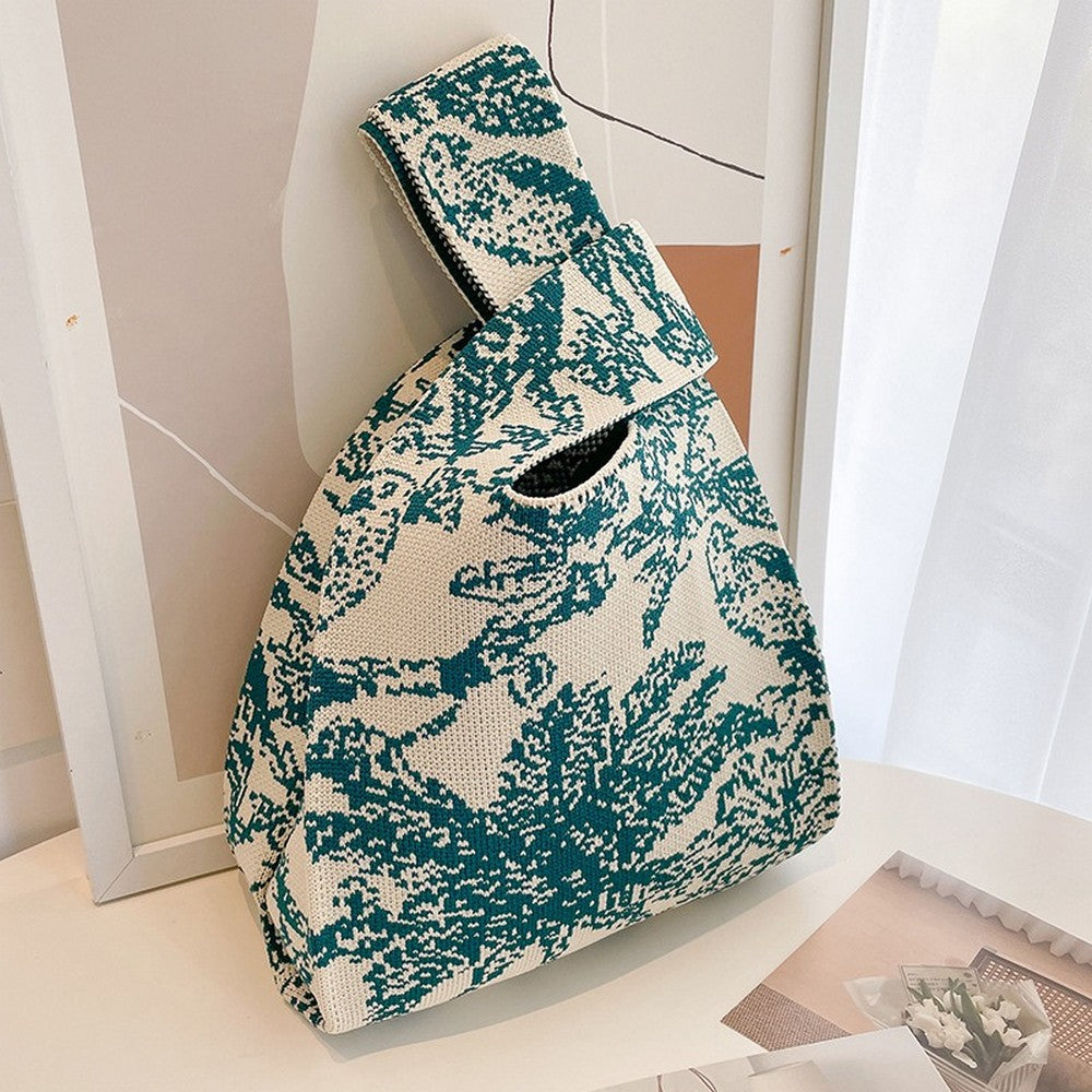 Retro Pattern Knit Storage Pouch - Wolvess