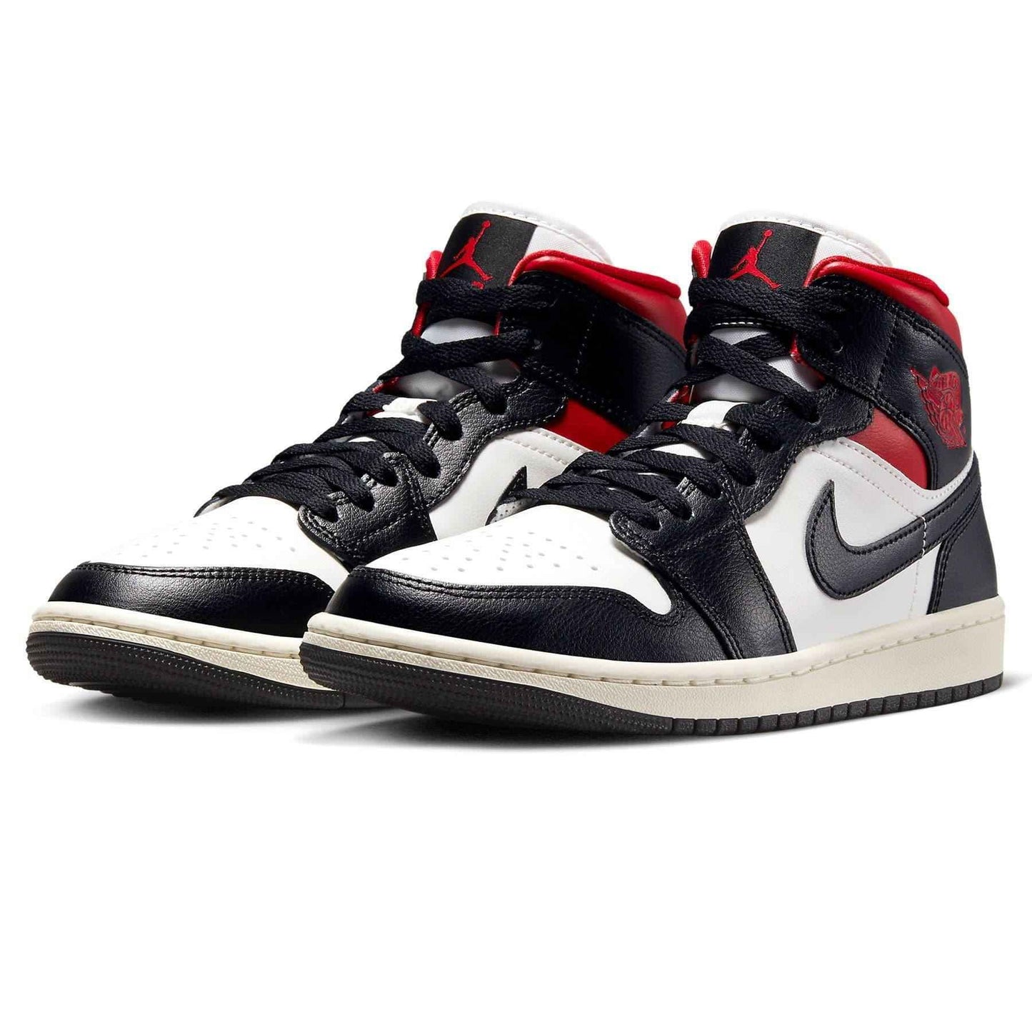 Air Jordan 1 Mid Wmns Black Sail Gym Red - Iconic Retro High Style