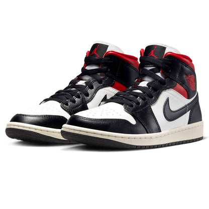 Air Jordan 1 Mid Wmns Black Sail Gym Red - Iconic Retro High Style