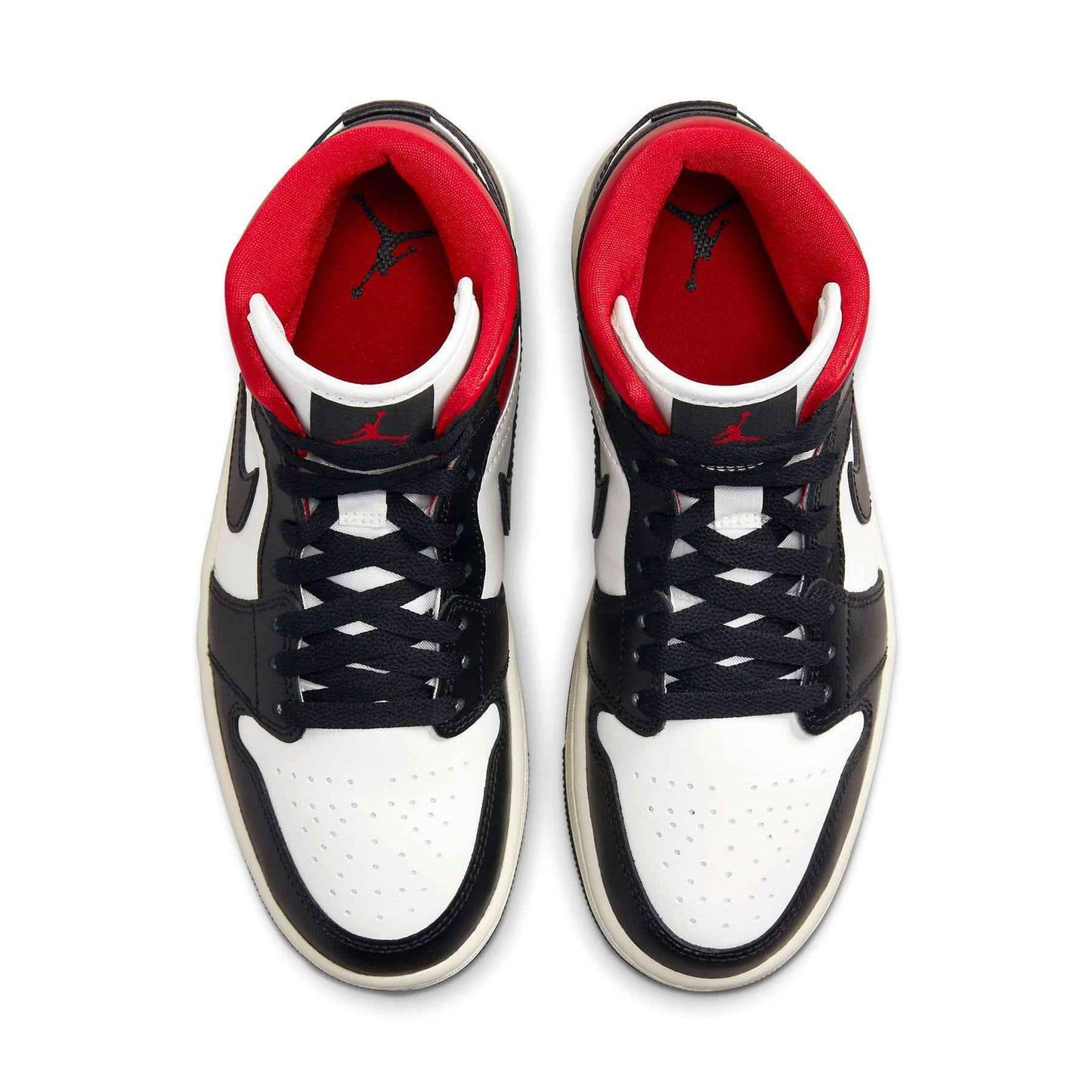 Air Jordan 1 Mid Wmns Black Sail Gym Red - Iconic Retro High Style