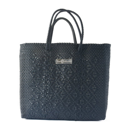 All Black Large Woven Crossbody Bag Tin Marin Brand