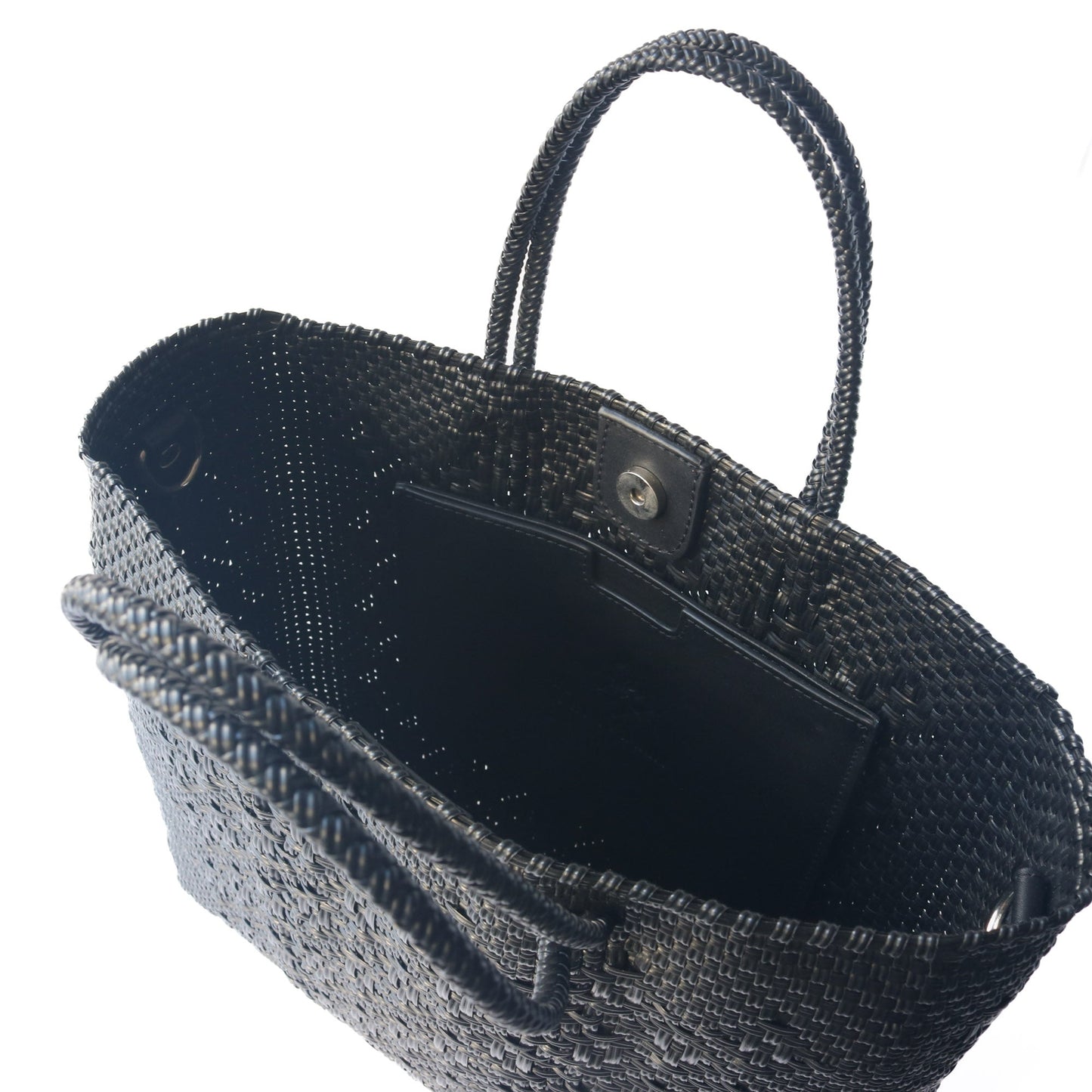 All Black Large Woven Crossbody Bag Tin Marin Brand