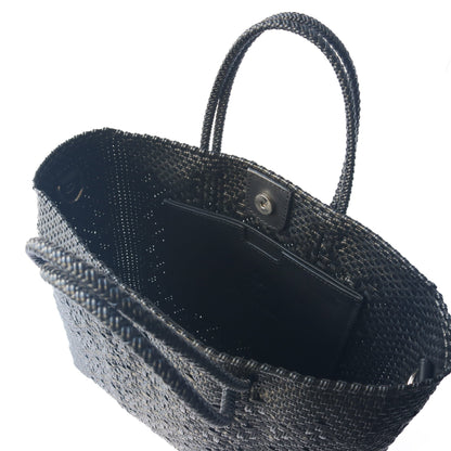 All Black Large Woven Crossbody Bag Tin Marin Brand