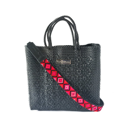 Mai Woven Bag Strap - Poppy with Leather Tin Marin Brand