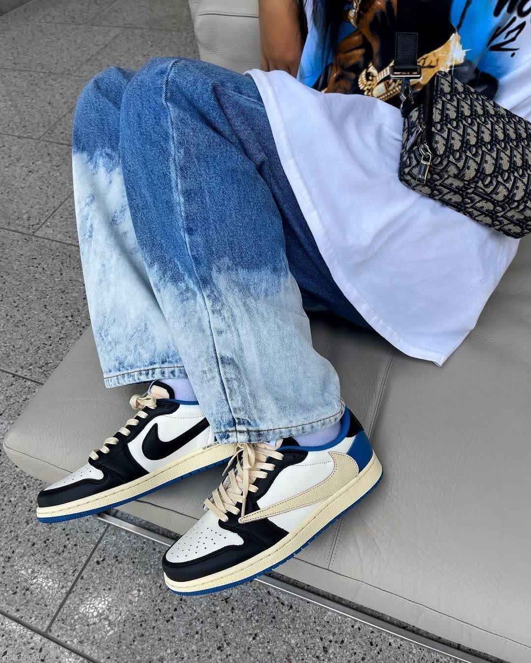 Custom Fragment x Travis Scott x Air Jordan 1 Low DM7866 140