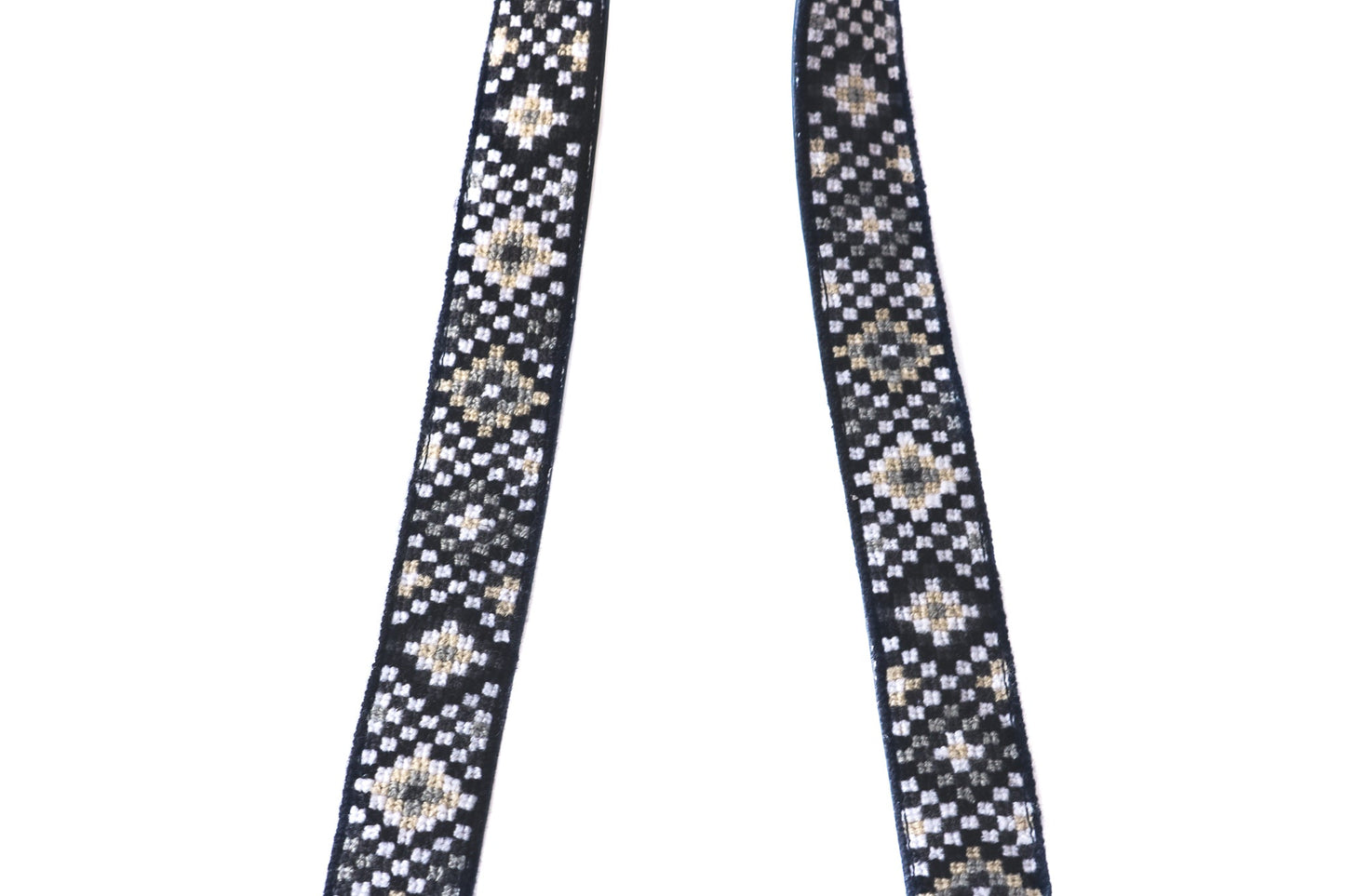 Mai Woven Bag Strap - Black & White with Leather Tin Marin Brand