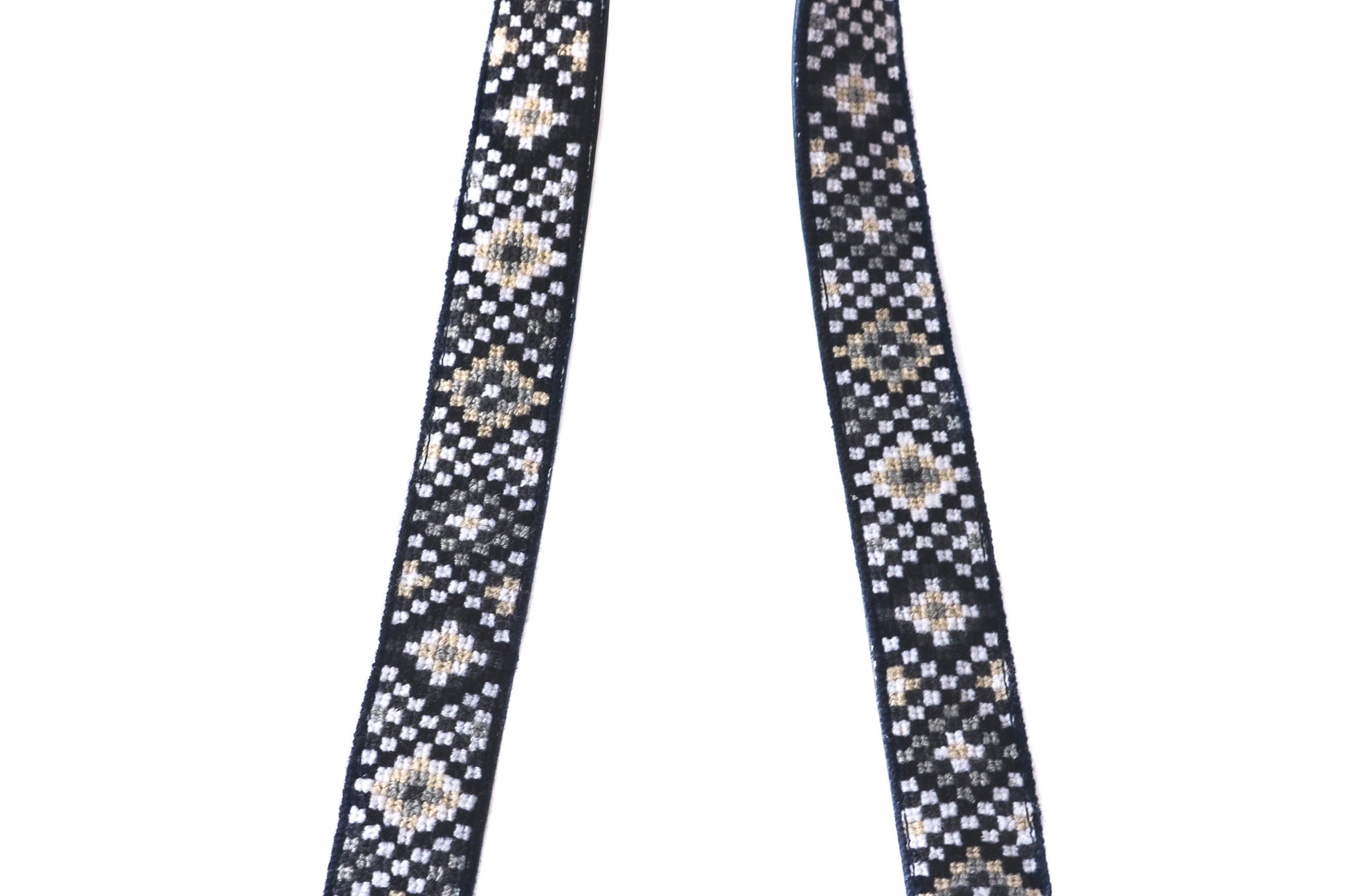 Mai Woven Bag Strap - Black & White with Leather Tin Marin Brand