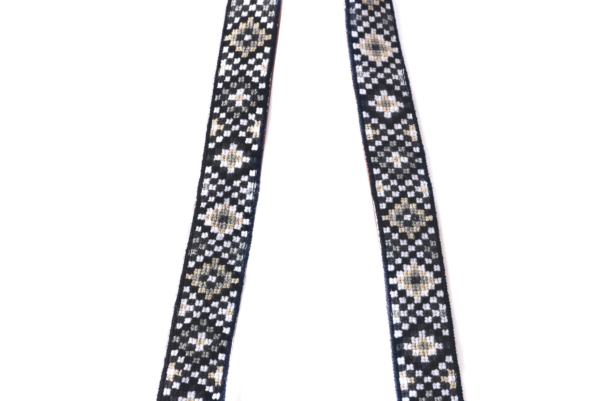 Mai Woven Bag Strap - Black & White with Leather Tin Marin Brand