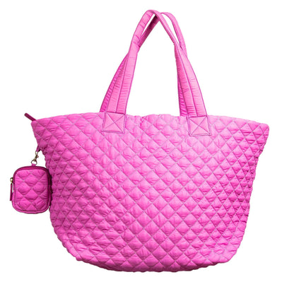 Alyssa Jumbo Quilted Nylon Tote – Lightweight, Spacious & Travel-Ready MiamiLeathers.com