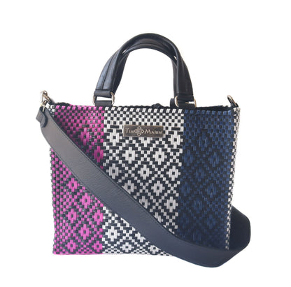Bloom Medium Woven Crossbody Drawstring Bag Tin Marin Brand