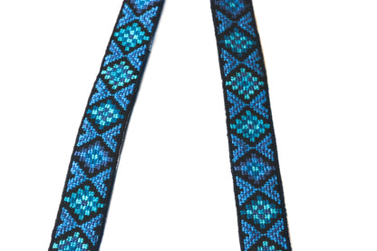 Mai Woven Bag Strap - Blue with Leather Tin Marin Brand