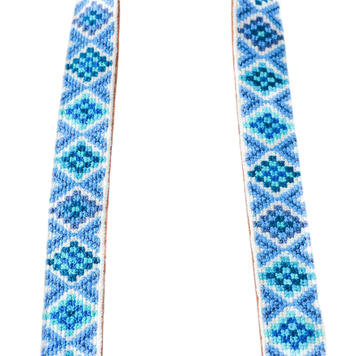 Mai Woven Bag Strap - Blue with Leather Tin Marin Brand