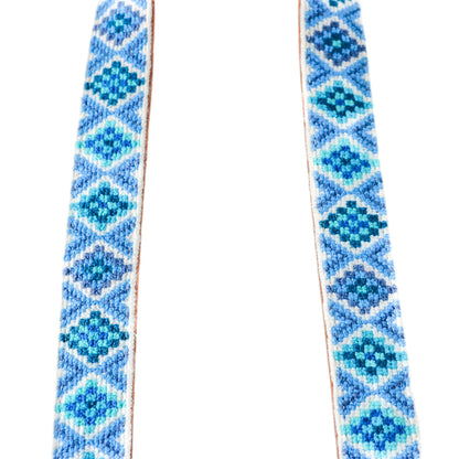Mai Woven Bag Strap - Blue with Leather Tin Marin Brand