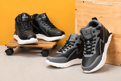 CALTO - S3060 - 4 Inches Taller (Black) - Lightweight Sneakers Tallmenshoes.com