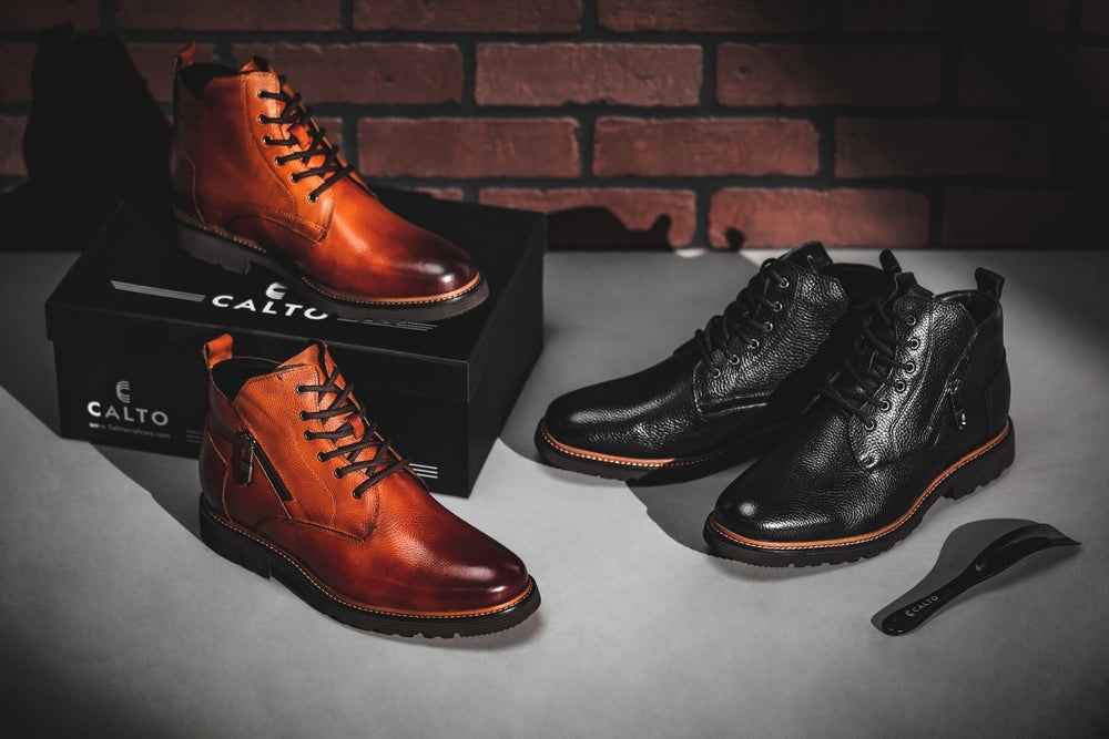 CALTO - Y42071 - 2.8 Inches Taller (Black) - Dressy Casual Boots Tallmenshoes.com