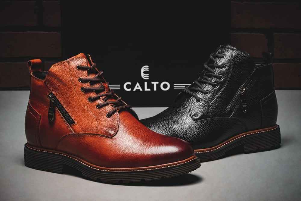 CALTO - Y42071 - 2.8 Inches Taller (Black) - Dressy Casual Boots Tallmenshoes.com